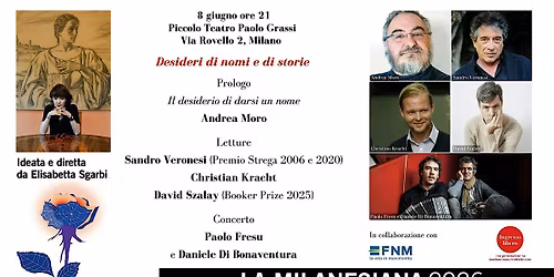 DESIDERI DI NOMI E DI STORIE. Moro, Veronesi, Kracht, Szalay, Fresu