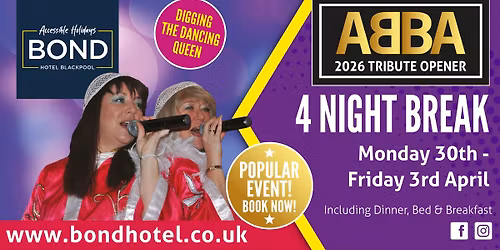 \ud83d\udd0a Disco Fever Midweek: ABBA Tribute Break at The Bond Hotel!