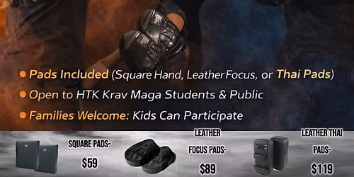 HTK Krav Maga Focus Pad Workshop- Pads included