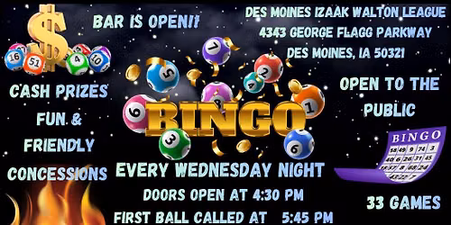 Bingo Every Wednesday Night!!