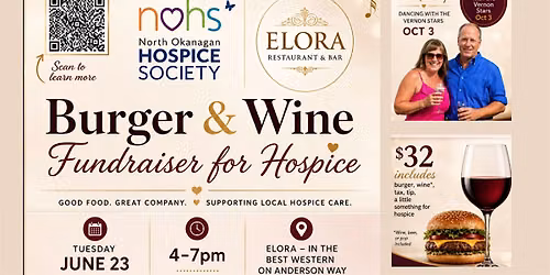 Burger & Wine Fundraiser for MisSteps Dancing with the Vernon Stars Hospice