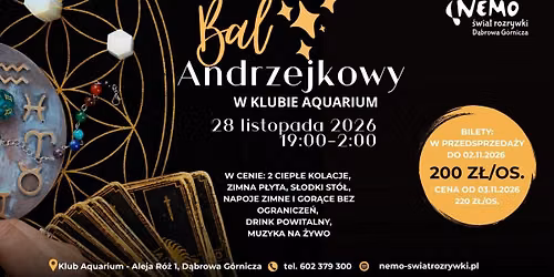 Bal Andrzejkowy w Nemo I 28 listopada 2026 I Klub Aquarium
