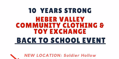 Back to School Heber Valley Community Clothing & Toy Exchange