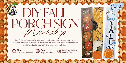 DIY Fall Porch Sign Workshop - Chain Yard Urban Cidery & Taproom