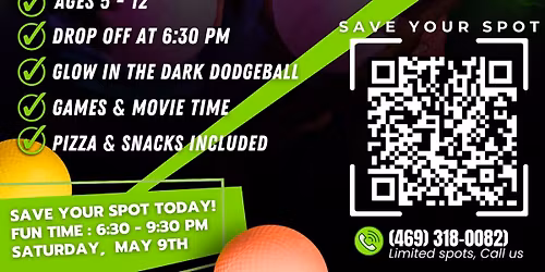 \ud83d\udcab Glow in the Dark Dodgeball \ud83d\udcab Parents Night Out!