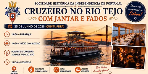 Cruzeiro no Rio Tejo com Jantar e Fados