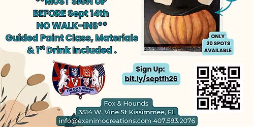 September Fox & Hound Paint & Sip