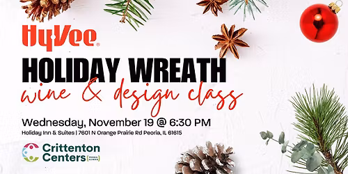 Holiday Wreath Wine & Design Class: 11\/19
