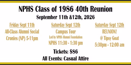 40th 1986 Class Reunion \ud83d\udda4\ud83d\udc9b\ud83d\udc3e