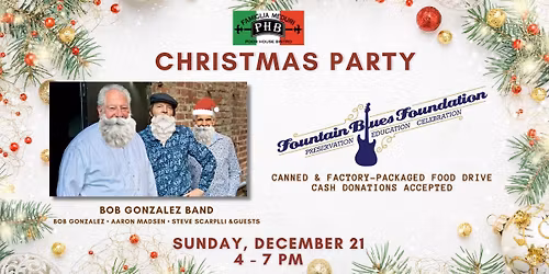 FREE  Blues for the Holidays: Bob Gonzalez Band Christmas Party & Food Drive