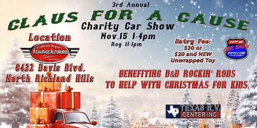 3rd Annual CLAUS FOR A CAUSE Charity Car Show