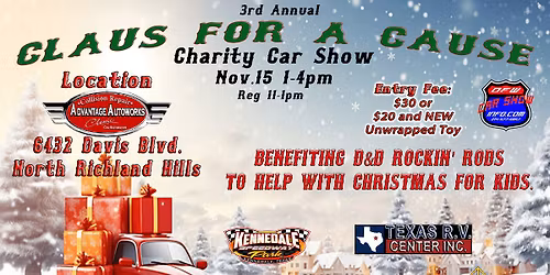 3rd Annual CLAUS FOR A CAUSE Charity Car Show