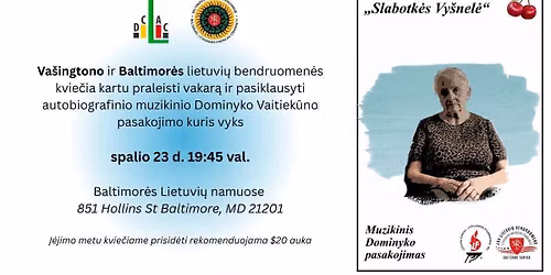 Dominyko Vaitiek\u016bno muzikinis spektaklis \u201eSlabodk\u0117s Vy\u0161nel\u0117\u201d
