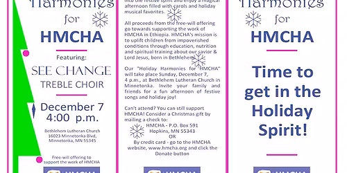 Holiday Harmonies for HMCHA - 3rd Annual Christmas Concert