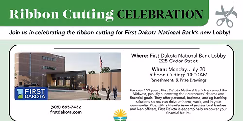 Ribbon Cutting Celebration for First Dakota National Bank's new Lobby