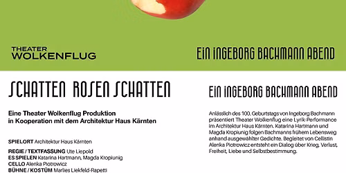 PREMIERE: Schatten Rosen Schatten | Ein Ingeborg Bachmann Abend