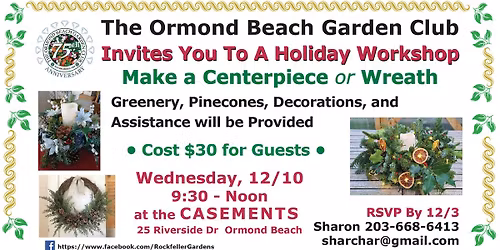 Greenery Centerpiece\/Wreath Workshop