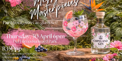 Messy Masterpieces Gin Glass Painting Workshop @ Del Forno Sunward Park 