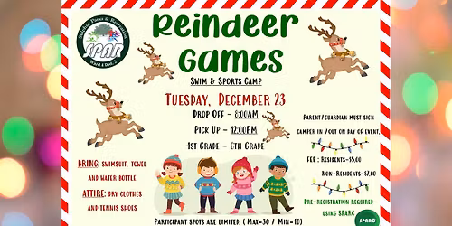SPAR Swim & Sport Camp--Reindeer Games