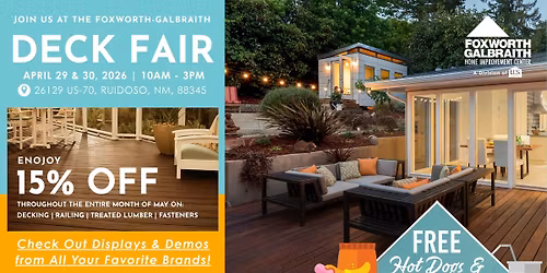 Foxworth-Galbraith Home Improvement Center Deck Fair April 29 & 30