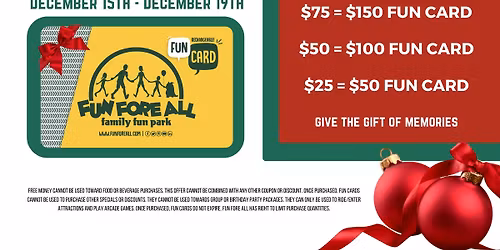 Fun Fore All Holiday Half Off Sale