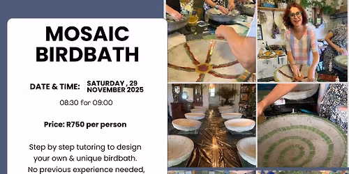 Mosaic a Birdbath Workshop