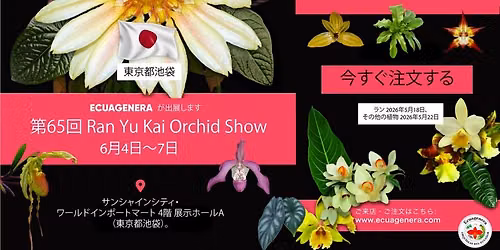 ECUAGENERA \u304c The 65th Ran-Yuh-Kai Orchid Show in Sunshine City \u306b\u51fa\u5c55\u3044\u305f\u3057\u307e\u3059