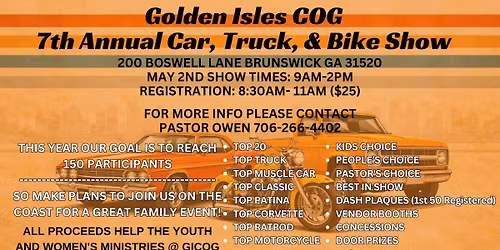Golden Isles COG 7th Annual Car, Truck, & Bike Show