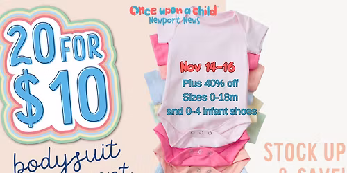 20 for $10 Bodysuit Sale PLUS 40% off Infant sizes 0-18 M