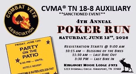 CVMA\u00ae TN 18-8 Sanctioned Event - 4th Annual Auxiliary Poker Run
