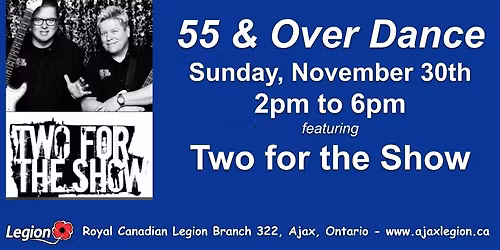 Sunday 55 and Over Dance featuring The Coup de Ville Band in the Clubroom Lounge!
