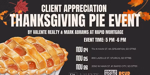 Client Appreciation Thanksgiving Pie Event