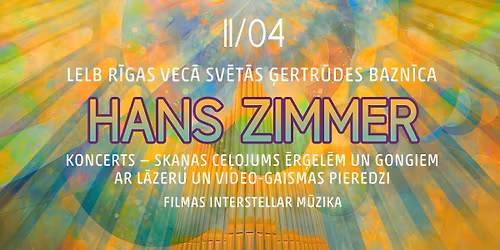 HANS ZIMMER. Koncerts \u2014 ska\u0146as ce\u013cojums \u0113r\u0123el\u0113m un gongiem ar l\u0101zeru un video-gaismas pieredzi