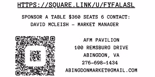 Abingdon Farmers Market Farm to Table Dinner