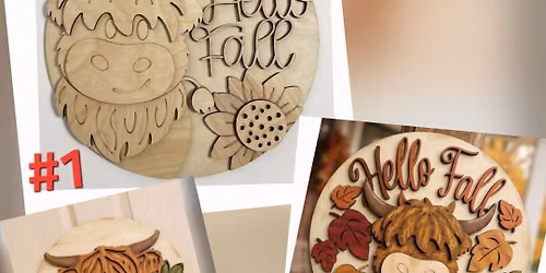 Fall Highland Door Hanger