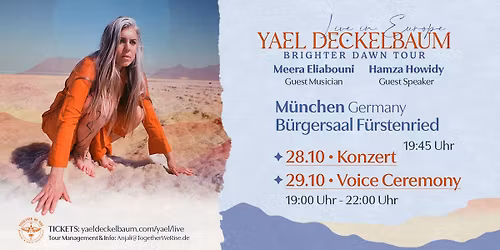 YAEL DECKELBAUM Konzert & Voice Ceremony in M\u00fcnchen