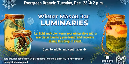 Winter Mason Jar Luminaries (Evergreen Branch)