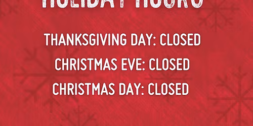 Closed for Christmas Eve