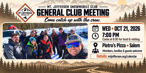 MJSC General Club Meeting - October