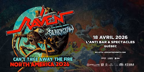 RAVEN avec Slackjaw \/\/ Samedi 18 avril 2026 \/\/ L'Anti Bar & Spectacles