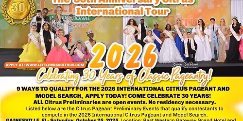 TAMPA 2026 Citrus Pageant & Model Search Prelim Tour