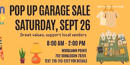 Pop-Up Garage Sale September 26.