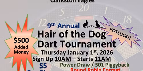9th Hair of the Dog Dart Tournament