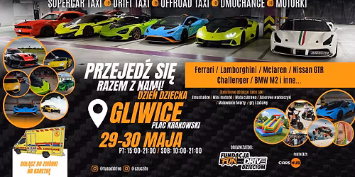 Przejed\u017a si\u0119 Ferrari, Lamborghini, McLaren, GTR, Challenger, BMW - GLIWICE - Dzie\u0144 Dziecka