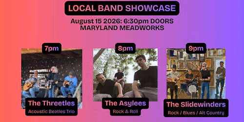Band Showcase: Threetles, Asylees & Slidewinders!