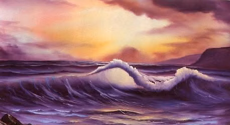 Painting in the style of Bob Ross