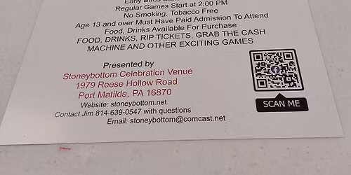 SUNDAY AFTERNOON BINGO EVERY SUNDAY 