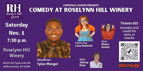 Nov. 1 Comedy at Roselynn Hill Winery