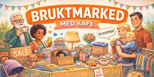 Bruktmarked med s\u00f8ndagscafe p\u00e5 Vellet