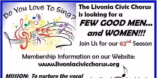 Come Sing With Us! \u2013 Livonia Civic Chorus Season 62